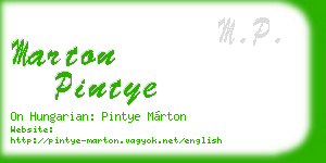 marton pintye business card
